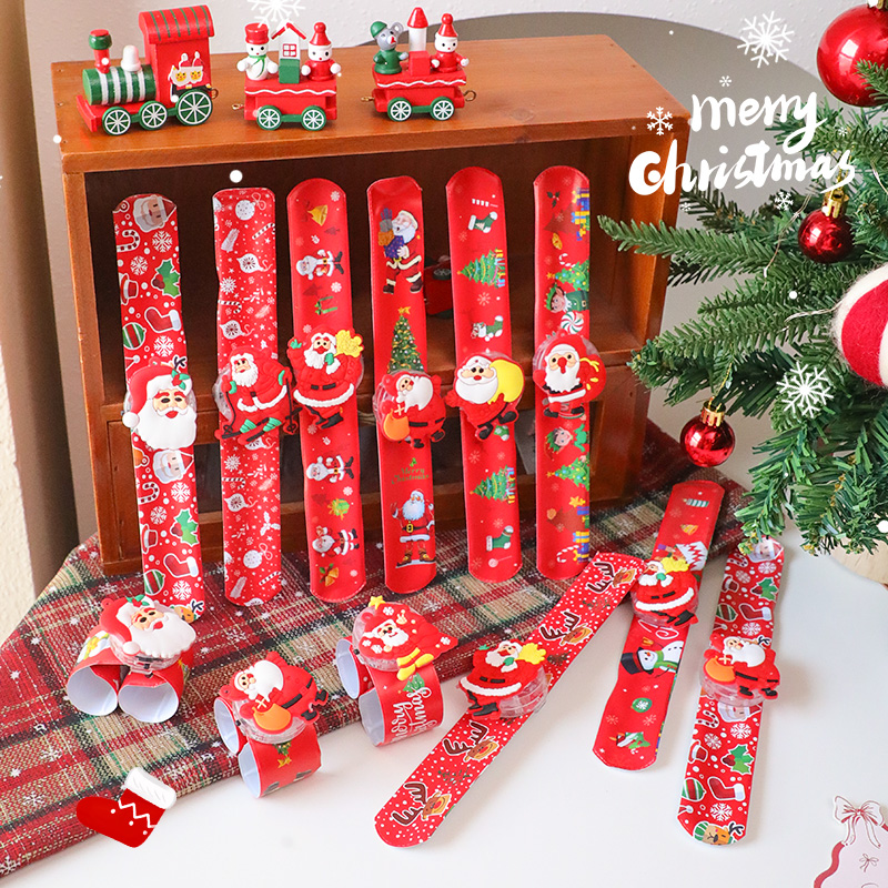 卡通圣诞节发光啪啪圈儿童手环