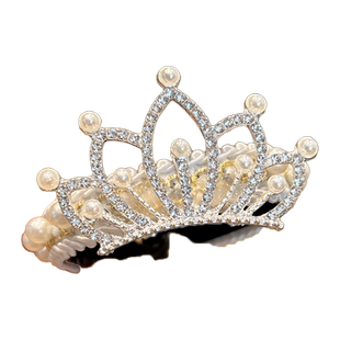 儿童丸子头神器珍珠皇冠头饰女童小女孩马尾扣发夹公主头发卡发扣