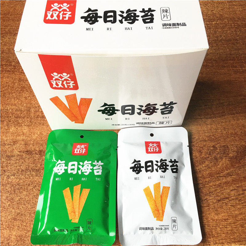 双仔每日海苔辣片辣条28g*20包/盒 零食网红小吃辣片湖南特产