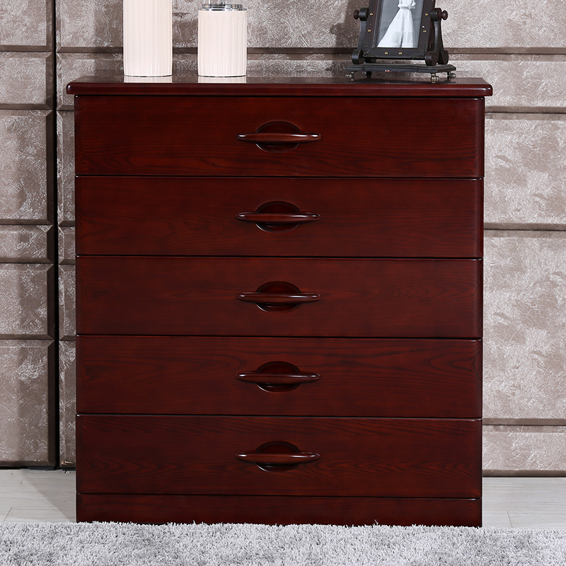 顺心水曲柳现代中式风实木五斗柜