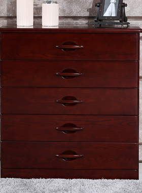 顺心家具 水曲柳全实木抽屉柜 现代中式实木家用五斗柜五斗橱