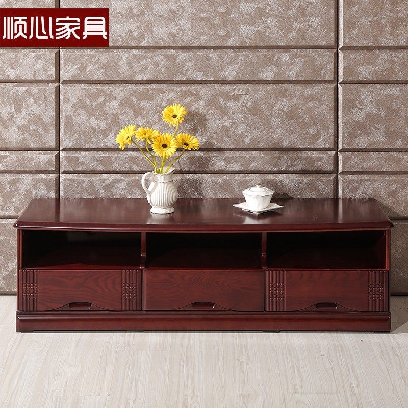 顺心家具实木电视柜客厅家用水曲柳中式落地电视机柜