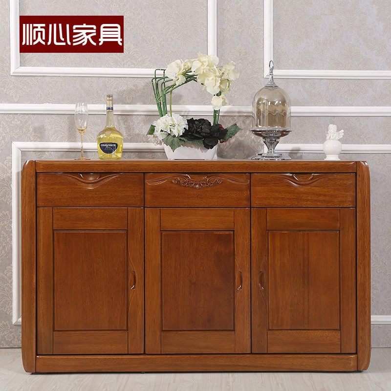 顺心家具 实木家具海棠木餐边柜全实木茶水柜餐厅带抽边柜