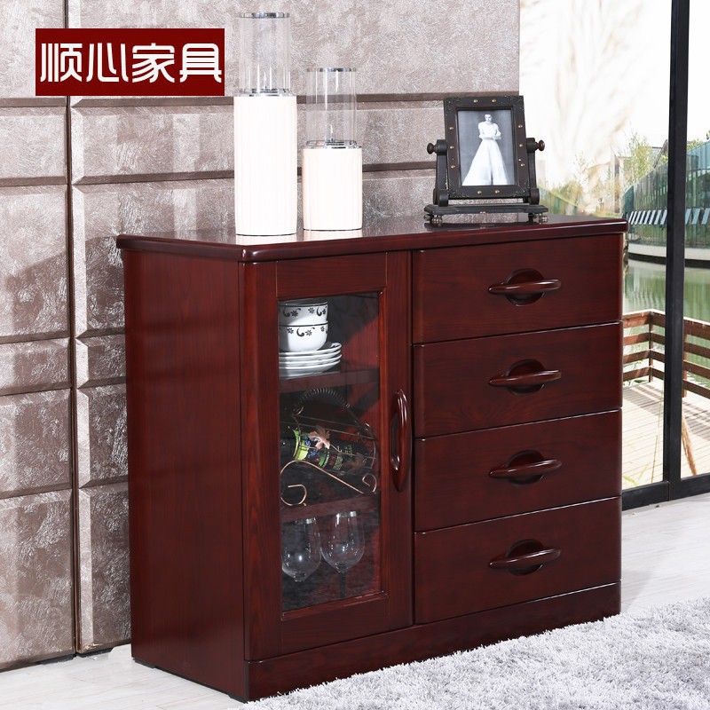 水曲柳餐边柜实木 橱柜现代简约中式大容量酒柜隔断柜多用储物柜