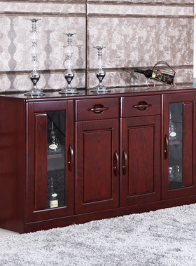 顺心家具 中式实木餐边柜靠墙落地储物柜客厅家用餐厅置物柜