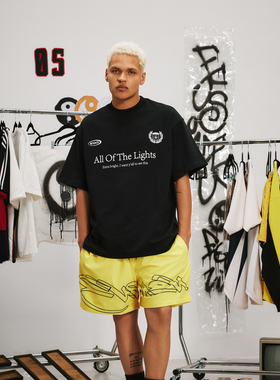 Eusoueu「Ego系列」基础280g美式街头短袖T恤打底宽松情侣小领口