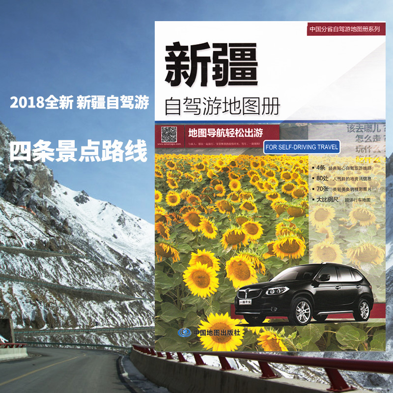 中国分省自驾游地图册系列大比例尺户外旅游行车地图梦幻阿勒泰自驾天山城区过境图新疆自驾游地图册年全新版2019