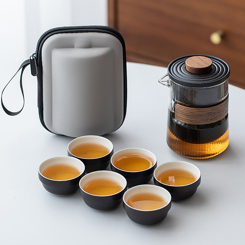 功夫旅行茶具可携式套装泡茶户外旅游露营喝茶装备小套茶杯快客杯
