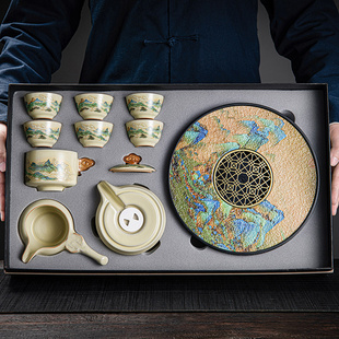 汝窑茶具套装 2025新款 家用轻奢高档懒人泡茶功夫茶杯礼盒送礼长辈