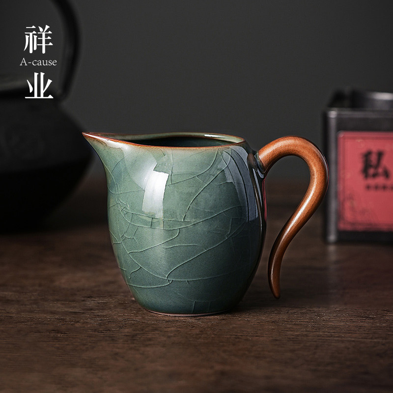 哥窑公道杯单个家用客厅大号耐高温分茶器陶瓷茶海简约功夫泡茶具