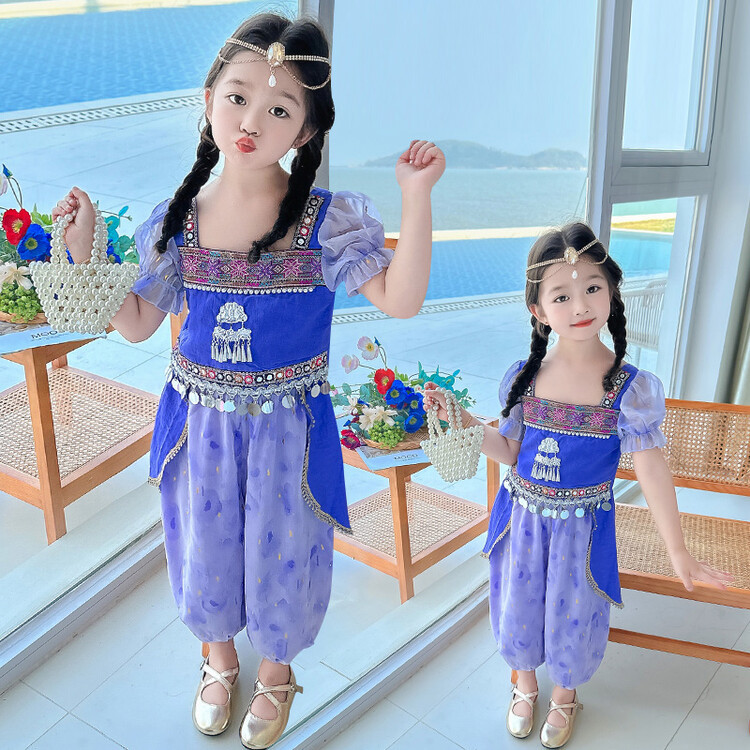 女童哈尼族公主服饰套装苗族少数民族六一儿童表演服装舞蹈演出服