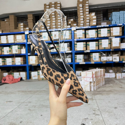 单鞋简约时尚新款豹纹后跟