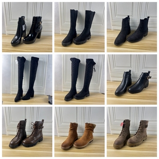 靴子简约时尚 Lady 杂款 41码 新圆头休闲百搭长靴 Shoes外贸原单40