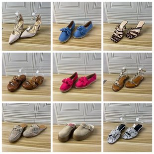 独码 杂款 时尚 圆头百搭纯色拖鞋 Lady 一字扣凉鞋 Shoes外贸原单36码