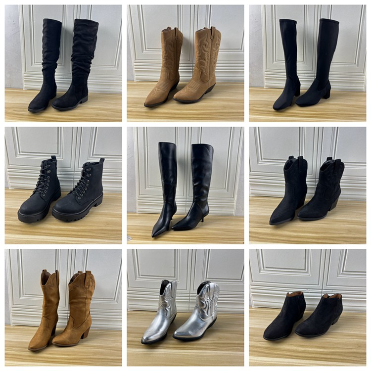 独码小码圆头纯色粗跟时装选项