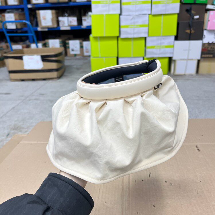 外贸原单帽子防晒帽加宽大帽檐遮阳帽空顶发箍帽子可折叠贝壳帽