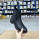 Lady 短靴 圆头纯色厚底粗跟套筒时装 Shoes外贸原单女靴新款 时尚