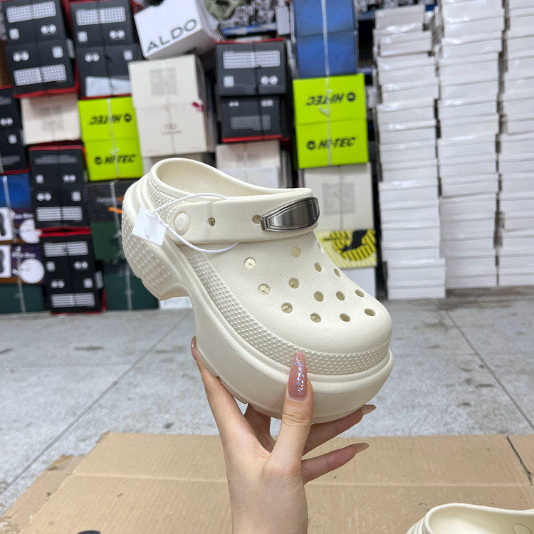 休闲圆头纯色厚底沙滩鞋洞洞鞋