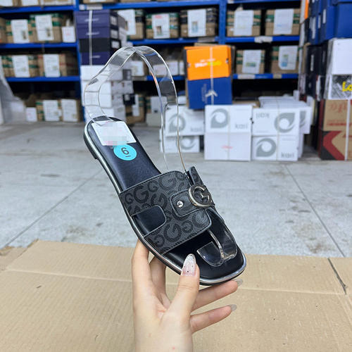 方头百搭休闲平底拖鞋时装凉鞋