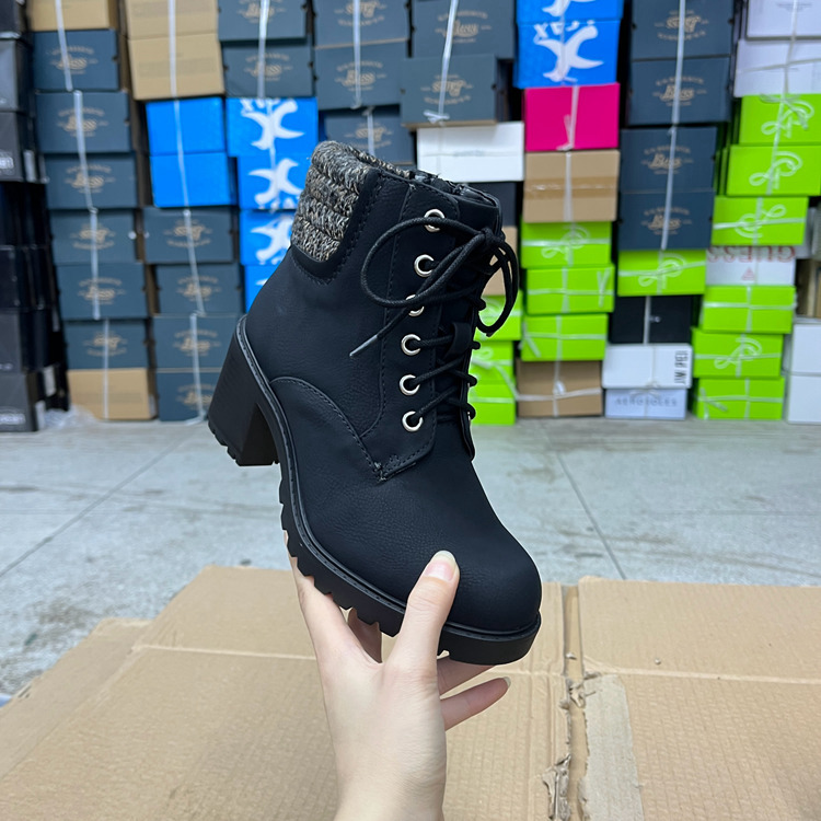 圆头舒适休闲百搭马丁靴侧拉链