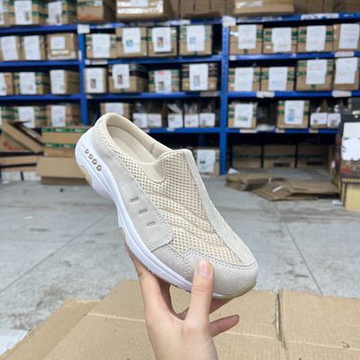 外贸原单女鞋新款时尚包头轻便耐磨拼接舒适保暖一脚蹬外穿半拖鞋