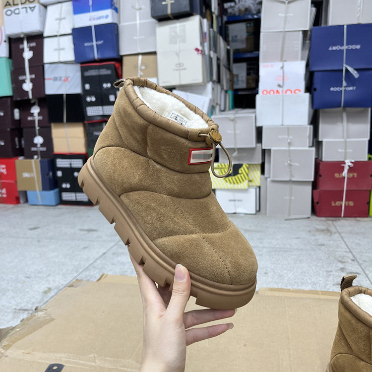 时尚圆头厚底内里加绒雪地靴短靴