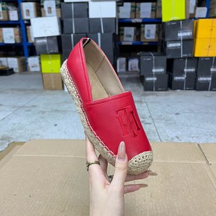 外贸原单女鞋新款时尚圆头编织麻底一脚蹬渔夫鞋休闲单鞋懒人鞋