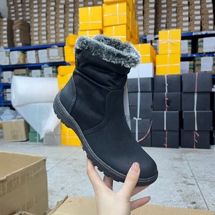 舒适保暖百搭 新款 Lady Shoes外贸原单圆头厚底短靴加绒简约时尚