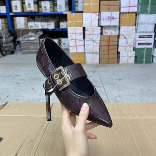 新款 简约时尚 舒适百搭 Shoes外贸原单尖头浅口皮带扣平底单鞋 Lady