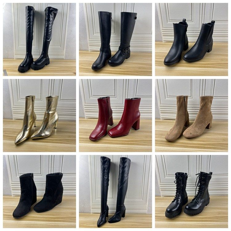 Lady Shoes外贸原单36码杂款独码优惠时尚百搭粗跟时装短靴长靴