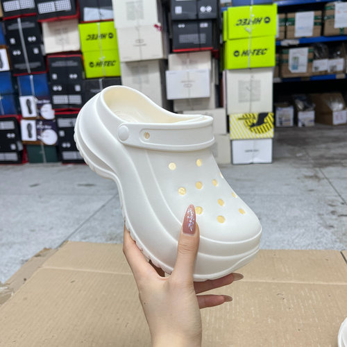 百搭圆头纯色厚底洞洞鞋拖鞋凉鞋