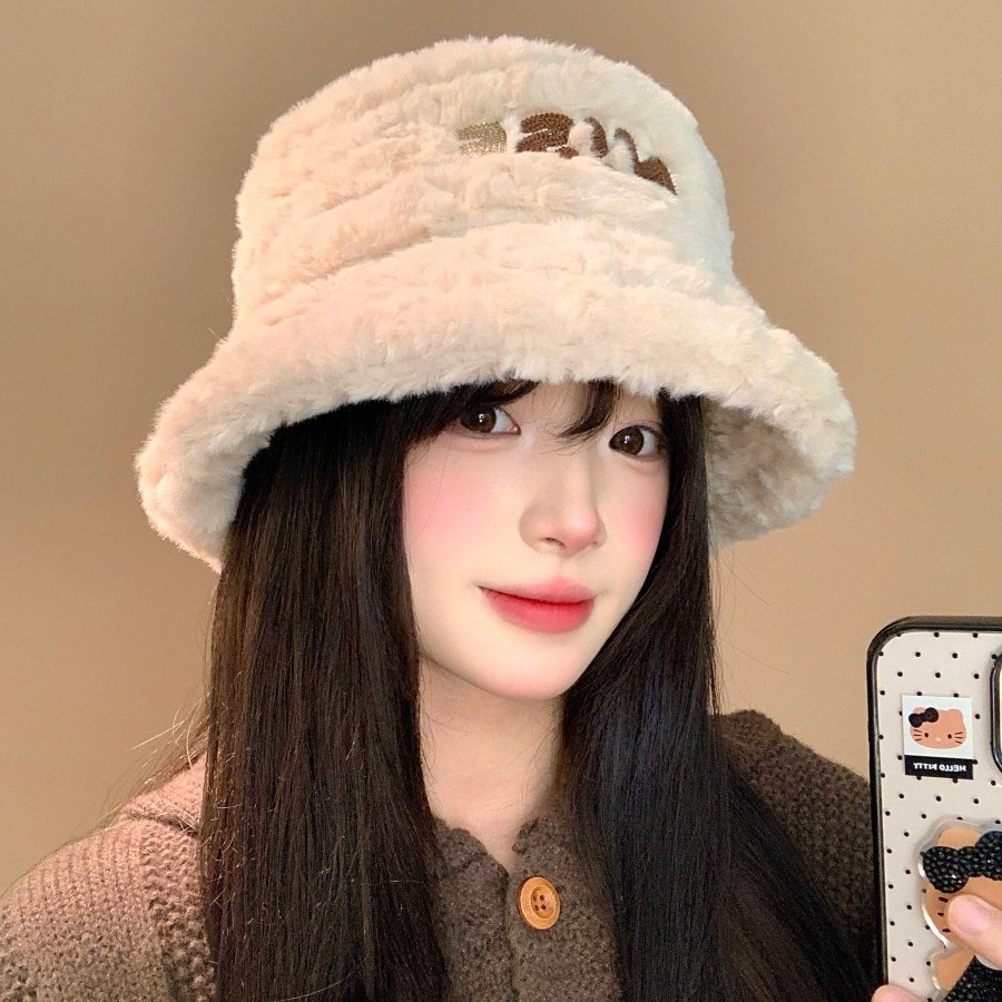 韩版毛绒绒渔夫帽2025新款帽子女秋冬季加绒保暖大头围显脸小盆帽,服饰配件/皮带/帽子/围巾,帽子,淘宝优惠券,粉丝福利购,淘宝优惠卷