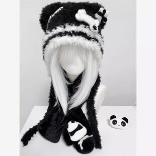 2005新款软妹超萌原创亚文化小熊帽可爱十字架星星毛线帽小众暗黑