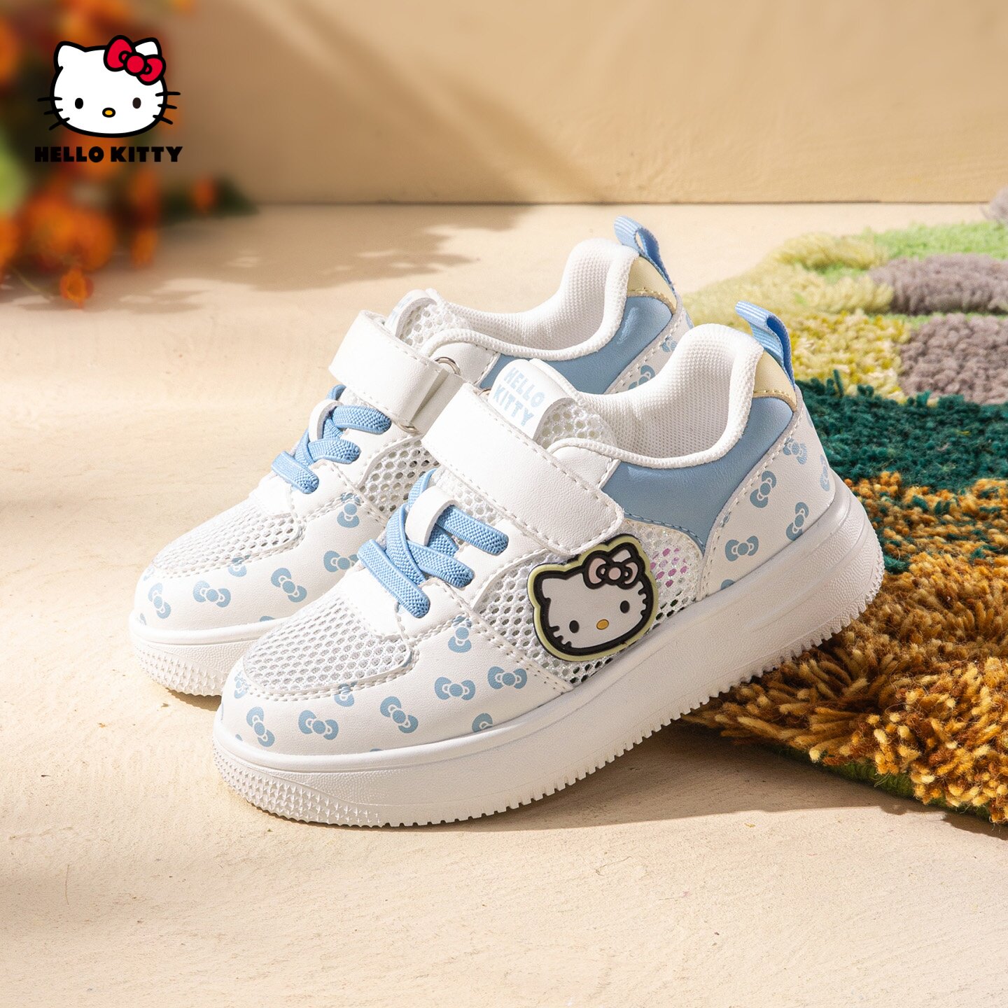 hellokitty童鞋女童运动鞋春夏季网面透气网鞋低帮休闲儿童滑板鞋