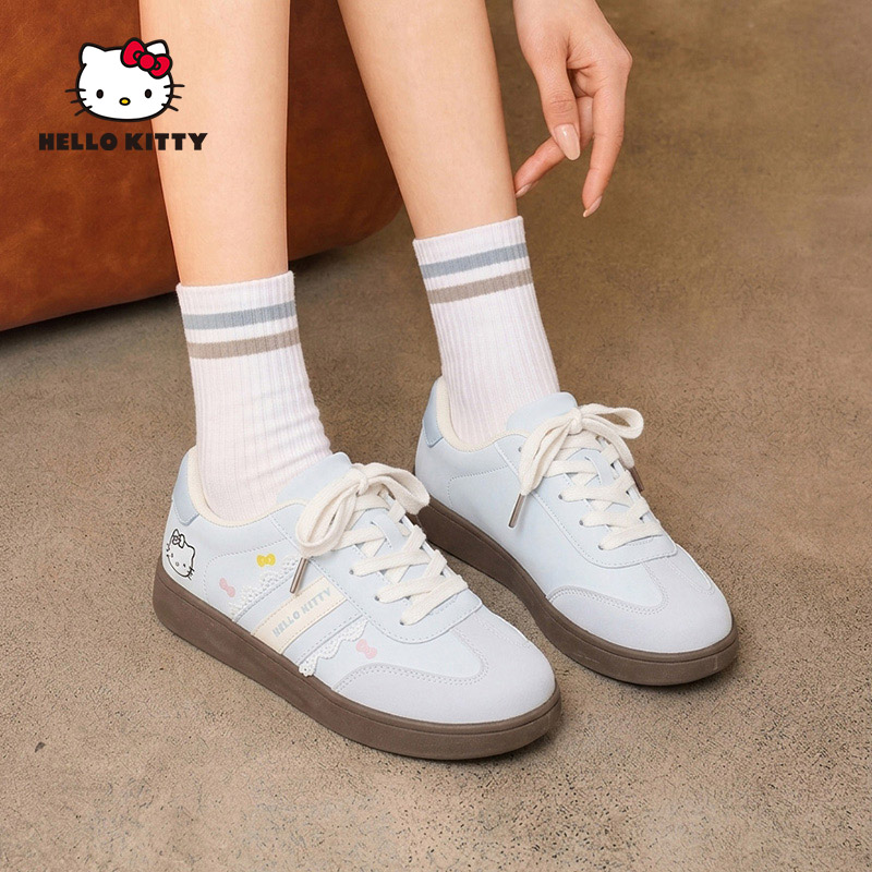 凯蒂猫童鞋女鞋运动鞋秋季新款户外厚底休闲百搭亲子鞋女童滑板鞋