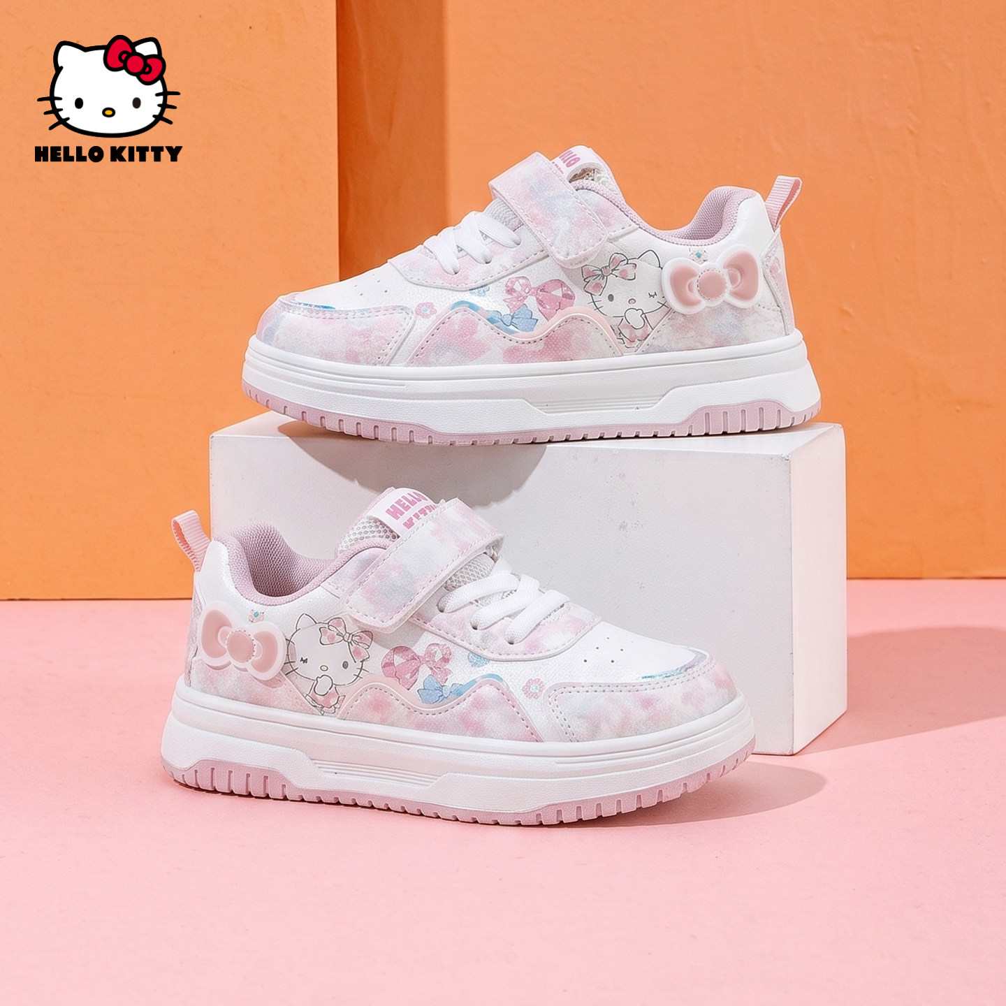 HelloKitty童鞋女童运动鞋秋冬季2026新款皮面休闲儿童板鞋中大童