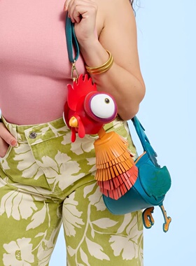 代购Loungefly痛包迪士尼海洋奇缘嘿嘿鸡立体造型女士单肩斜挎包