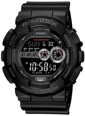 代购G-SHOCK男士腕表夜光闹钟计时世界时黑色树脂防水防震运动