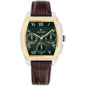 腕表计时日期夜光多时区皮带绿色金属 HILFIGER男士 代购 TOMMY