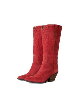 代购Sam Edelman女士牛仔靴轻便缓震鞋垫易穿脱舒适脚床红色