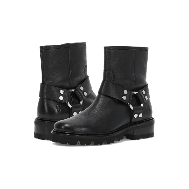 FRYE女士马丁靴耐磨防滑缓冲舒适圆头粗跟系带金属扣饰休闲