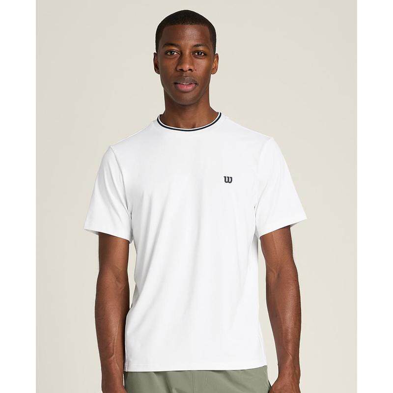代购Wilson威尔胜男士运动T恤快干吸湿透气水感印花白色短袖