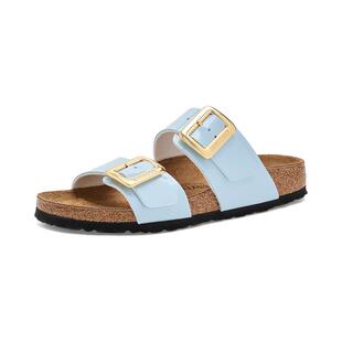 代购Birkenstock女士凉鞋透气轻便支撑脚弓防滑双带金属扣圆头