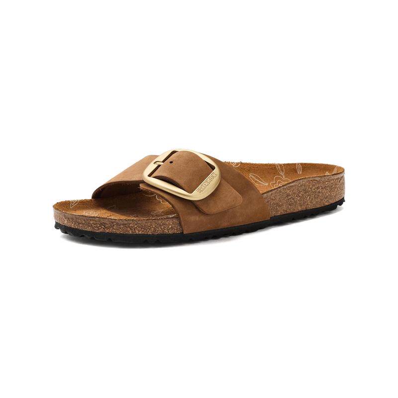 代购Birkenstock女士拖鞋透气吸汗轻便缓震圆头系带大扣环