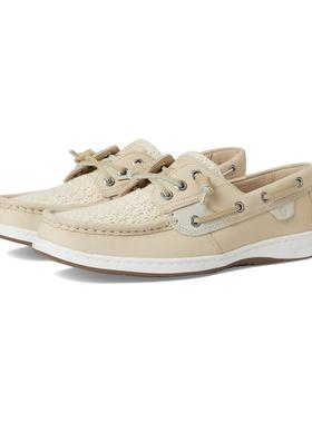 代购SPERRY女士船鞋透气吸汗软底防滑三眼系带编织侧边 moc缝线