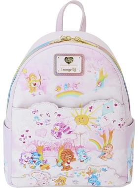 代购Loungefly亲亲熊表兄弟双肩包双拉链设计侧边口袋前袋拉链