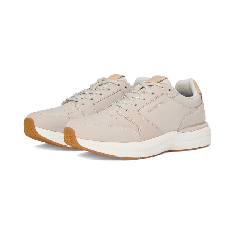 代购Rockport乐步男士休闲鞋透气轻便缓震柔软缓震系带皮革鞋面