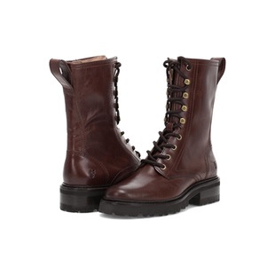 代购FRYE女士马丁靴透气轻便防滑耐磨圆头系带设计侧拉链