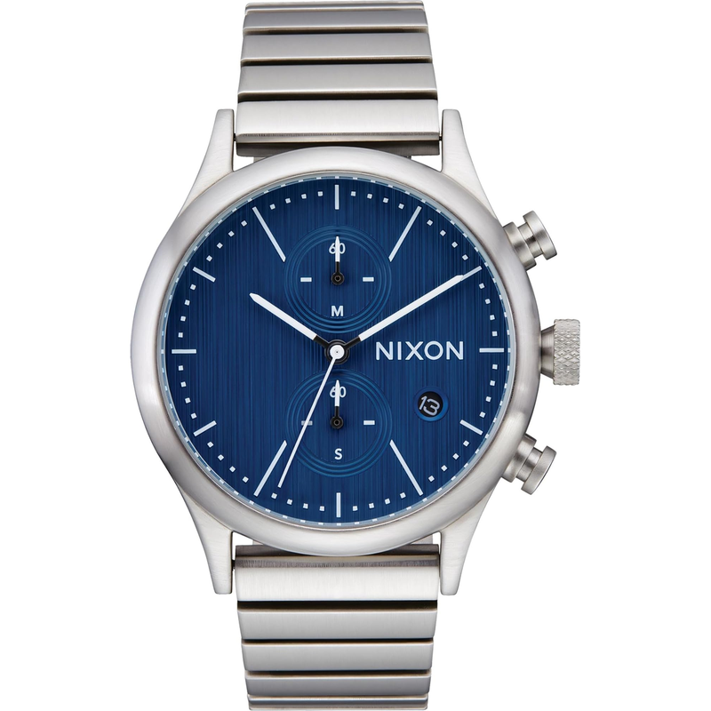 代购Nixon男士腕表计时夜光日期测速金属防水钢带蓝盘商务运动