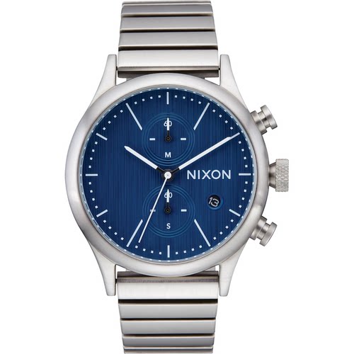 代购Nixon男士腕表计时夜光日期测速金属防水钢带蓝盘商务运动